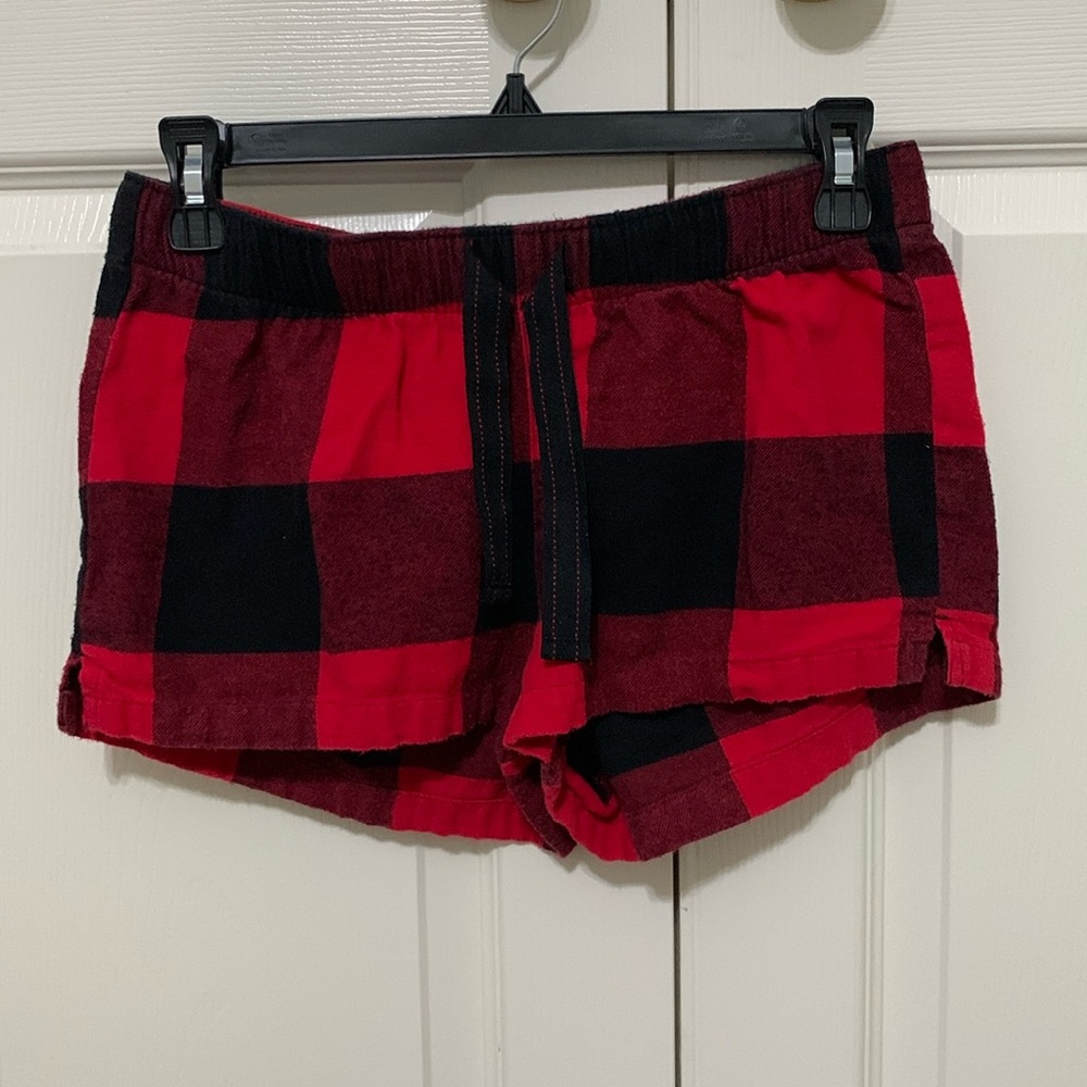 Old Navy XS Buffalo Plaid Red and Black Sleep Shorts